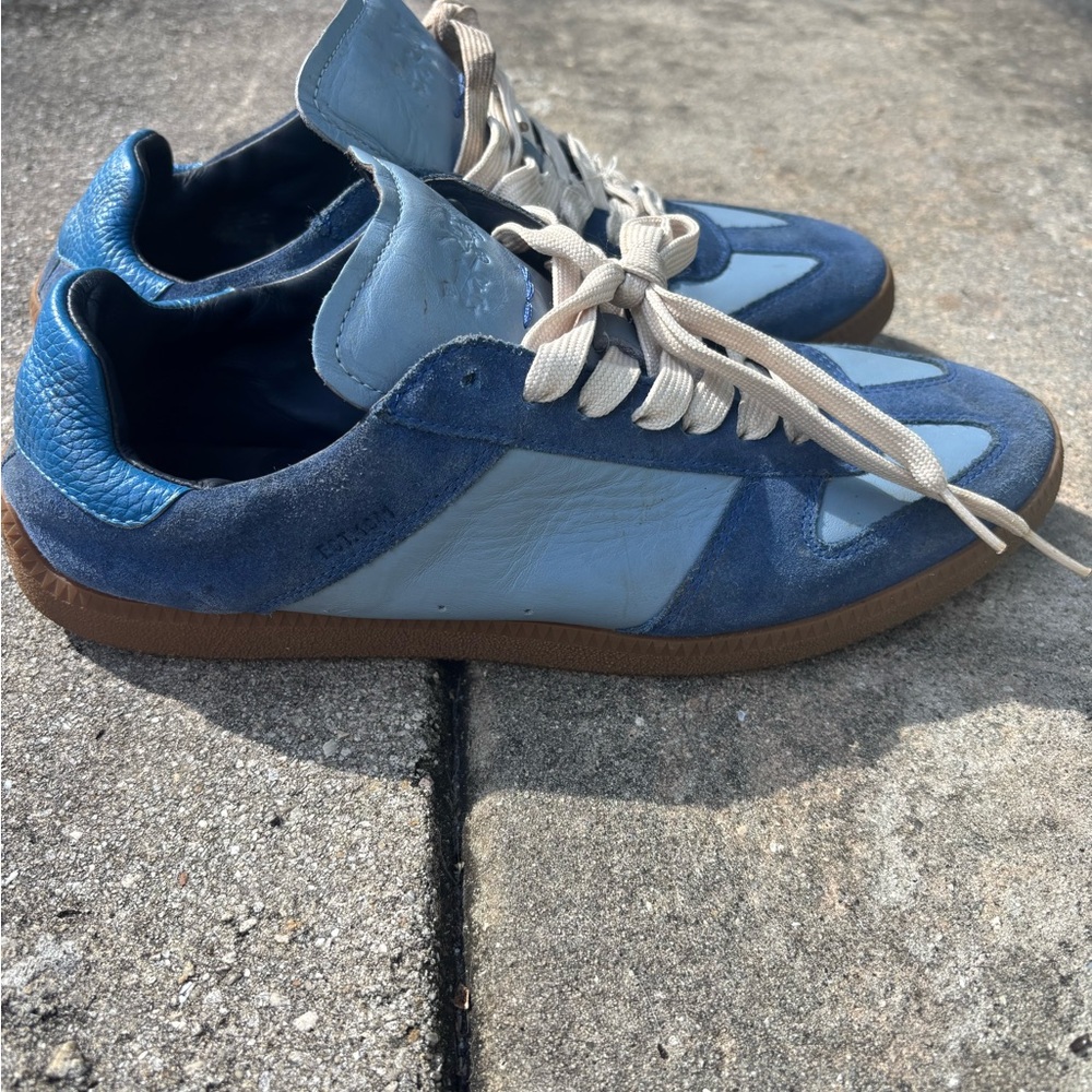 Coach Blue and Light Blue Leather Sneakers